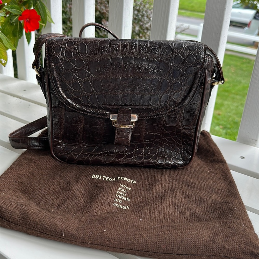 Bottega Veneta Vintage Brown Alligator crossbody